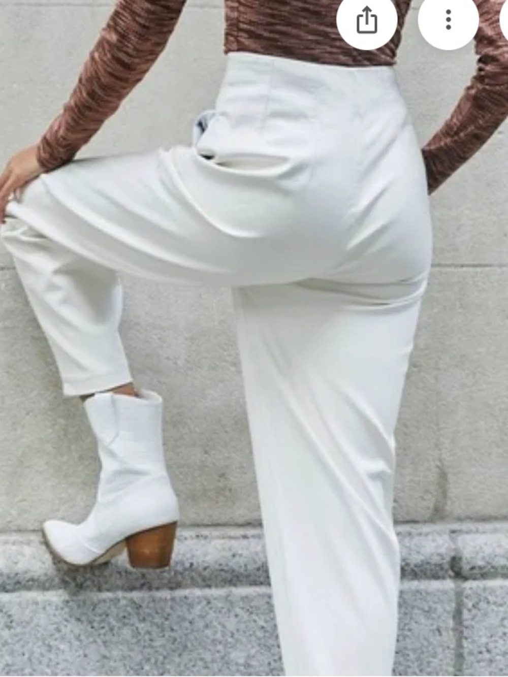 Free People Cecily Faux Leather High Rise Pants Ivory 12 - Picture 2 of 14